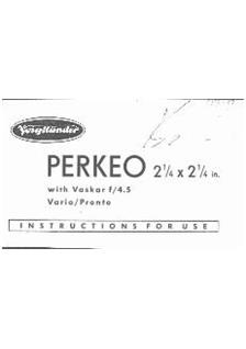 Voigtlander Perkeo manual. Camera Instructions.